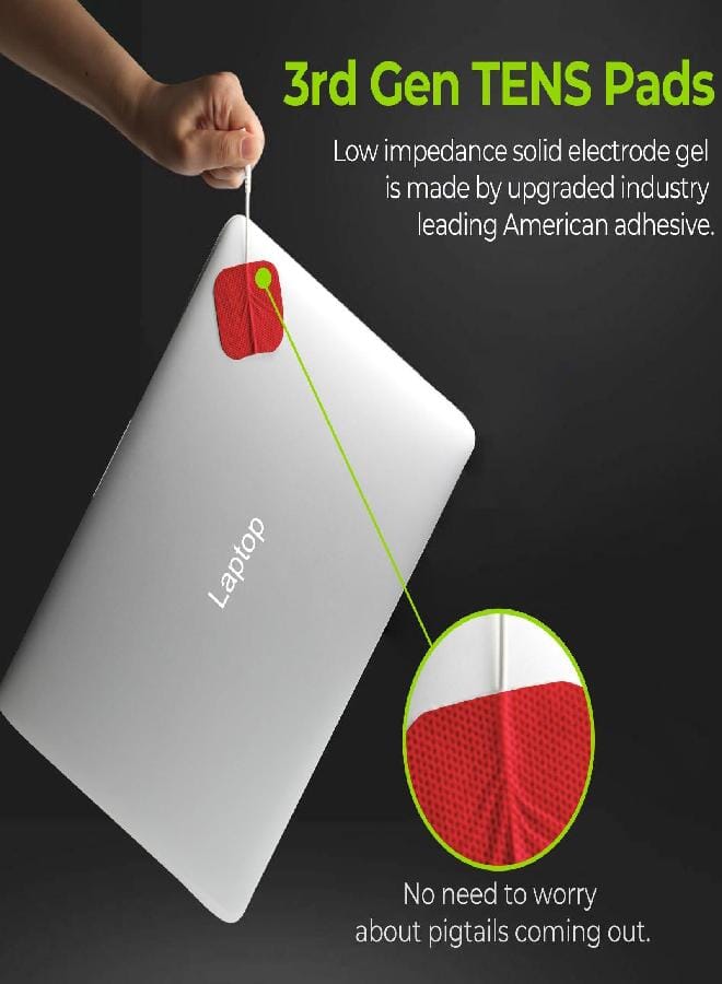 AUV0N AUVON TENS Unit Pads Electrode Patches with Upgraded Self-Stick Performance and Non-Irritating Design for Electrotherapy (Red) - Image 2